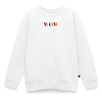 WOW dreifarbig - Kinder Premium Organic Sweatshirt - Weiß - Vorne - AI Model Kid Male (0cm)