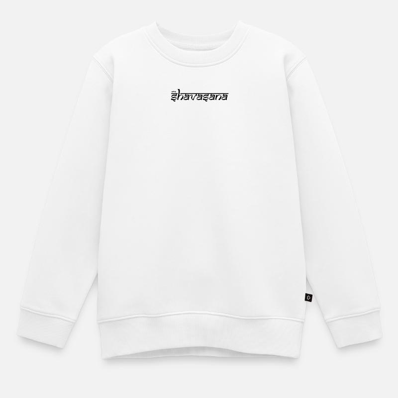 OM SHAVASANA - Sweat Premium enfant bio - blanc