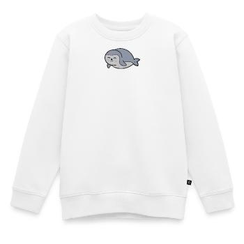 Robbe Seehund - Kinder Premium Organic Sweatshirt - Weiß - Vorne - AI Model Kid Male (0cm)