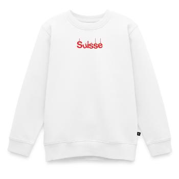 SCHWEIZ. LAND. GENF. SCHWEIZ. HUMOR. LAND - Kinder Premium Organic Sweatshirt - Weiß - Vorne - AI Model Kid Male (0cm)