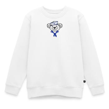 Bär mit Matrosenhut und Matrosen Halstuch - Kinder Premium Organic Sweatshirt - Weiß - Vorne - AI Model Kid Male (0cm)