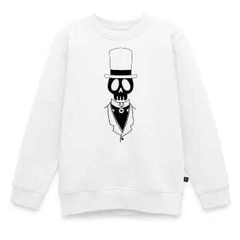 Vintage Schwarzer Totenkopf - Kinder Premium Organic Sweatshirt - Weiß - Vorne - AI Model Kid Male (0cm)