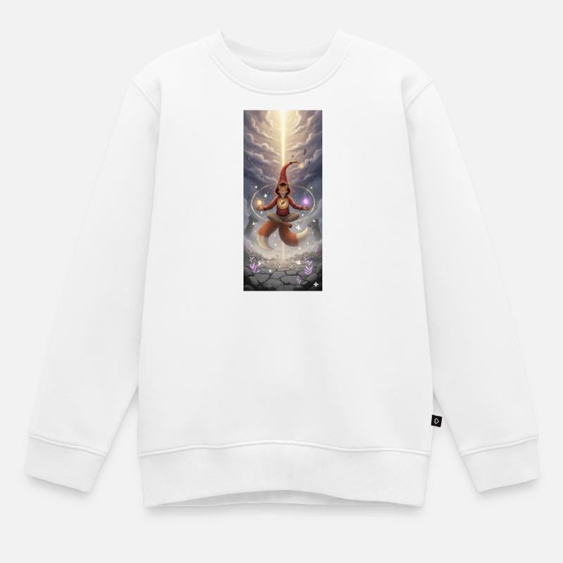 Fuchszauber im Lichtpfad - Kinder Premium Organic Sweatshirt - Weiß