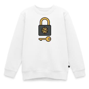 Sécurité des cryptomonnaies | Symbole de serrure et de clé - Sweat Premium enfant bio - blanc - Devant - AI Model Kid Male (0cm)