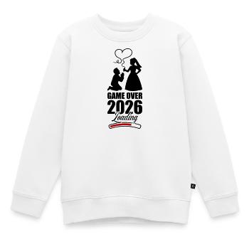 Game Over 2026 Hochzeit - Kinder Premium Organic Sweatshirt - Weiß - Vorne - AI Model Kid Male (0cm)