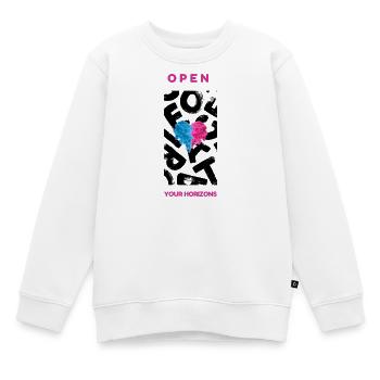 Open your Horizon - Kinder Premium Organic Sweatshirt - Weiß - Vorne - AI Model Kid Male (0cm)