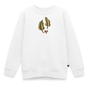 Feuilles automnales Motifs de baies - Sweat Premium enfant bio - blanc - Devant - AI Model Kid Male (0cm)