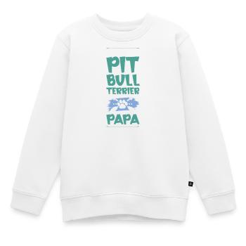 pit dog dad - Kids Premium Organic Sweatshirt - white - Front - AI Model Kid Male (0cm)