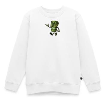 Green money notebook with a smile - Kids Premium Organic Sweatshirt - white - Front - AI Model Kid Male (0cm)