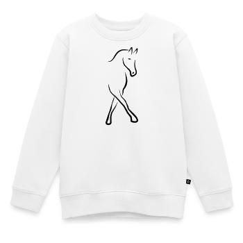 2541614 13004536 dressurpferd - Kinder Premium Organic Sweatshirt - Weiß - Vorne - AI Model Kid Male (0cm)