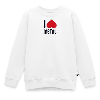 I LOVE METAL - Kinder Premium Organic Sweatshirt - Weiß - Vorne - AI Model Kid Male (0cm)