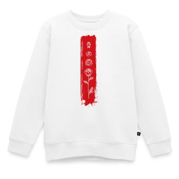 Vertikale Rosen-Pinselkunst - Kinder Premium Organic Sweatshirt - Weiß - Vorne - AI Model Kid Male (0cm)