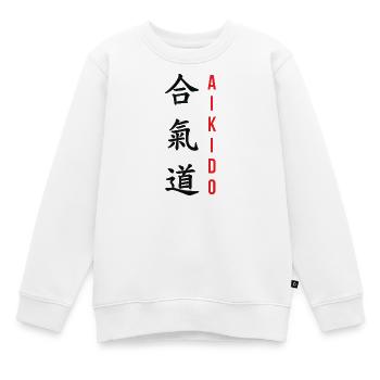 Aikido – Kampfsport – Aikido - Kinder Premium Organic Sweatshirt - Weiß - Vorne - AI Model Kid Male (0cm)