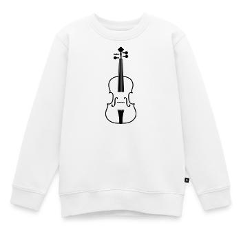Geige - Kinder Premium Organic Sweatshirt - Weiß - Vorne - AI Model Kid Male (0cm)