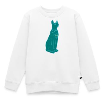 Theodosia Katzenfigur Ra - Kinder Premium Organic Sweatshirt - Weiß - Vorne - AI Model Kid Male (0cm)