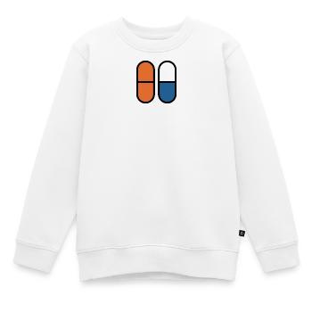 Pillen & Kapseln | Medizin & Pharmazie Symbol - Kinder Premium Organic Sweatshirt - Weiß - Vorne - AI Model Kid Male (0cm)