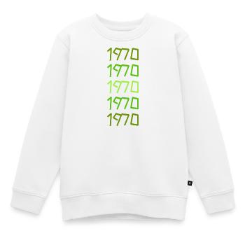 1970 - Kids Premium Organic Sweatshirt - white - Front - AI Model Kid Male (0cm)