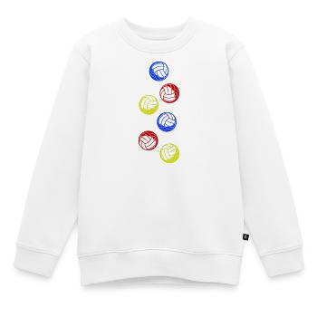 Volleyball Bunt - Kinder Premium Organic Sweatshirt - Weiß - Vorne - AI Model Kid Male (0cm)