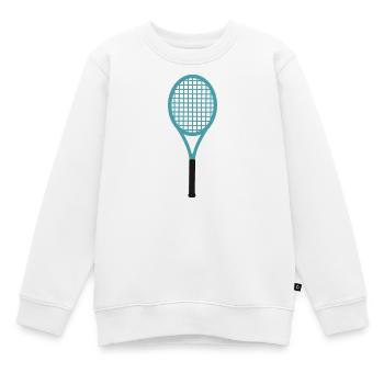 Tennis racket - Kids Premium Organic Sweatshirt - white - Front - AI Model Kid Male (0cm)