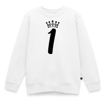 1_krone - Kinder Premium Organic Sweatshirt - Weiß - Vorne - AI Model Kid Male (0cm)