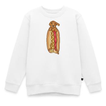 Chien de saucisse - Sweat Premium enfant bio - blanc - Devant - AI Model Kid Male (0cm)