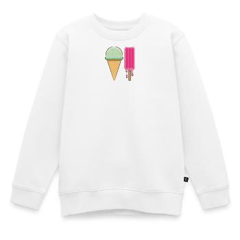 J’aime la crème glacée - Sweat Premium enfant bio - blanc - Devant - AI Model Kid Male (0cm)