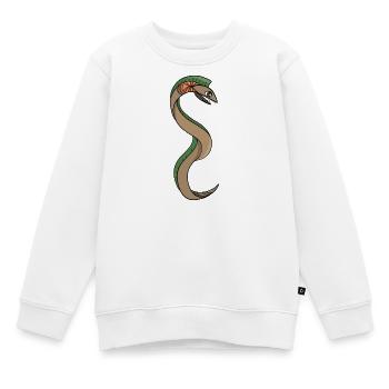 Eine Schlange mit scharfen Zähnen - Kinder Premium Organic Sweatshirt - Weiß - Vorne - AI Model Kid Male (0cm)