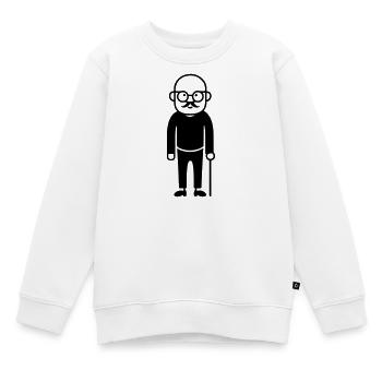 Papy Senior - Sweat Premium enfant bio - blanc - Devant - AI Model Kid Male (0cm)