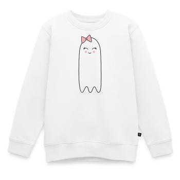 Fantôme avec un nœud rose – Un joli design d’Halloween - Sweat Premium enfant bio - blanc - Devant - AI Model Kid Male (0cm)