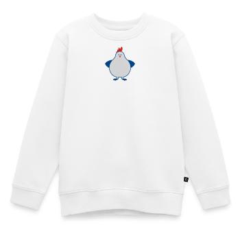 fette henne - Kinder Premium Organic Sweatshirt - Weiß - Vorne - AI Model Kid Male (0cm)