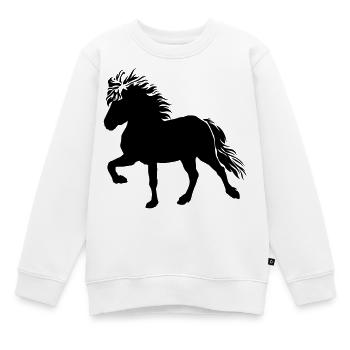 Cute Icelandic Horse Tölt 5, Icelandic, Icelandic Pony - Kids Premium Organic Sweatshirt - white - Front - AI Model Kid Male (0cm)