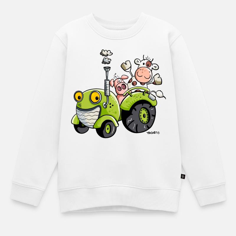 Mignon Tracteur - Sweat Premium enfant bio - blanc