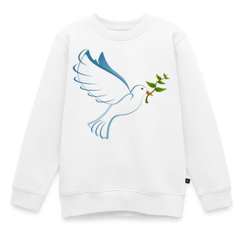 Friedenstaube - Kinder Premium Organic Sweatshirt - Weiß - Vorne - AI Model Kid Male (0cm)