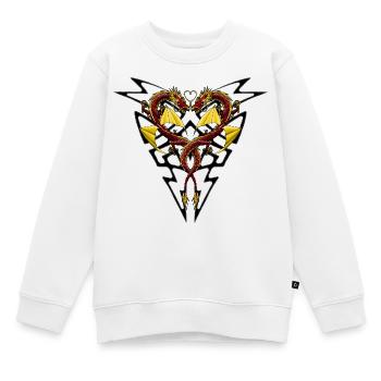Chinese Dragon Heart Tribal R6Z - Kinder Premium Organic Sweatshirt - Weiß - Vorne - AI Model Kid Male (0cm)