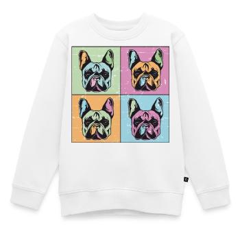 Bulldogs Image Abstract - Sweat Premium enfant bio - blanc - Devant - AI Model Kid Male (0cm)