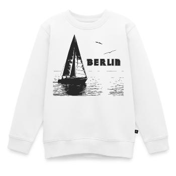 Voilier berlinois et 2 mouettes - Sweat Premium enfant bio - blanc - Devant - AI Model Kid Male (0cm)