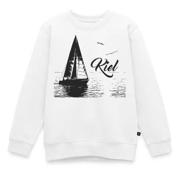 Voilier Kiel et 2 mouettes - Sweat Premium enfant bio - blanc - Devant - AI Model Kid Male (0cm)