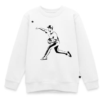 Baseball-Werfer - Kinder Premium Organic Sweatshirt - Weiß - Vorne - AI Model Kid Male (0cm)