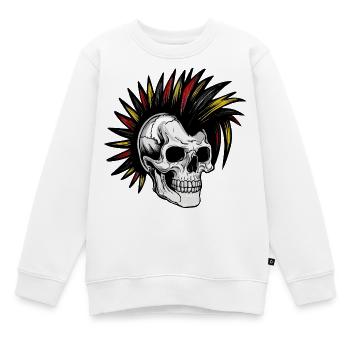 Irokese Deutschland Punker Fussballfan Skull - Kinder Premium Organic Sweatshirt - Weiß - Vorne - AI Model Kid Male (0cm)