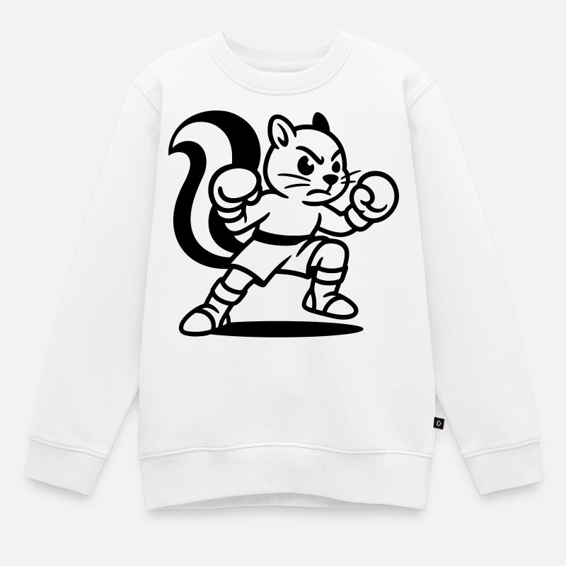 Boxer Écureuil - Sweat Premium enfant bio - blanc