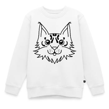 Luchs - Kinder Premium Organic Sweatshirt - Weiß - Vorne - AI Model Kid Male (0cm)