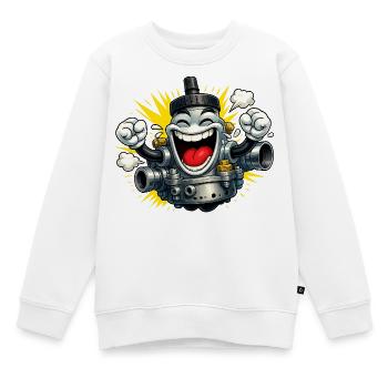Divertissement en scooter à carburateur - Sweat Premium enfant bio - blanc - Devant - AI Model Kid Male (0cm)