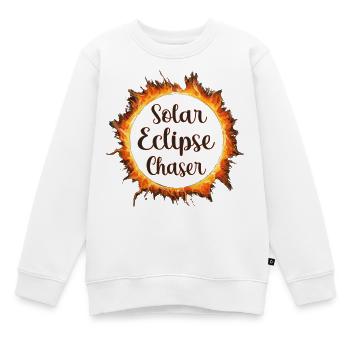 Chasseur d’éclipses solaires - Sweat Premium enfant bio - blanc - Devant - AI Model Kid Male (0cm)