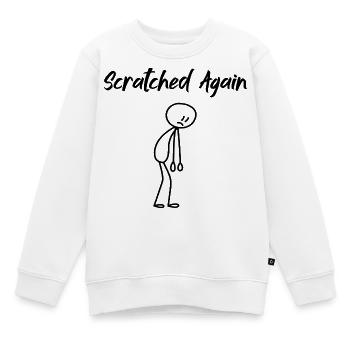 Scratched Again Humour Drôle | Design Minimaliste - Sweat Premium enfant bio - blanc - Devant - AI Model Kid Male (0cm)