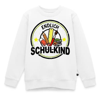 Endlich Schulkind - Schulmotiv Emblem Vintage - Kinder Premium Organic Sweatshirt - Weiß - Vorne - AI Model Kid Male (0cm)