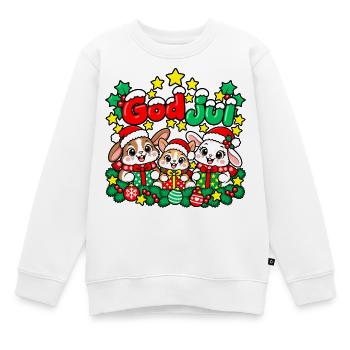 Frohe Weihnachten Kaninchen mit Geschenken - Kinder Premium Organic Sweatshirt - Weiß - Vorne - AI Model Kid Male (0cm)