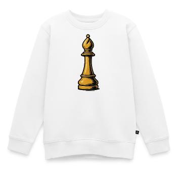 Icône d’échecs de l’évêque d’or - Sweat Premium enfant bio - blanc - Devant - AI Model Kid Male (0cm)
