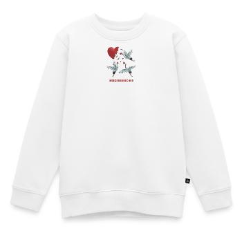 Herzensbrecher Herz Storch Design - Kinder Premium Organic Sweatshirt - Weiß - Vorne - AI Model Kid Male (0cm)