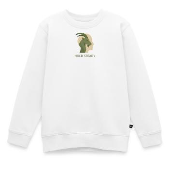 Hold Steady - Kinder Premium Organic Sweatshirt - Weiß - Vorne - AI Model Kid Male (0cm)