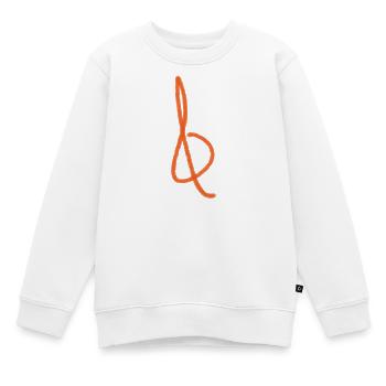 Silhouette orange de clé de sol - Sweat Premium enfant bio - blanc - Devant - AI Model Kid Male (0cm)